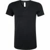 HANRO Shirt V-Neck Cotton Superior 07 3089/0199 T-Shirt, Baumwolle, Schwarz, Black