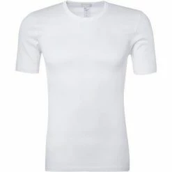 HANRO Shirt Cotton Pure 07 3663/0101 T-Shirt, Baumwolle, Weiß, White