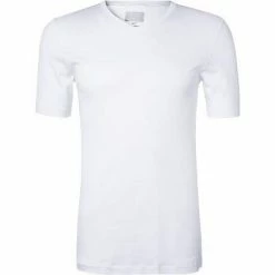 HANRO Shirt V-Neck Sea Island Cotton 07 3173/0101 T-Shirt, Baumwolle, Weiß, White