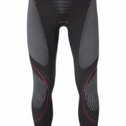 UYN Sport Pants U100005/G974 Lange Unterhose, Mikrofaser, Dunkelgrau-rot, Grau-weiß-rot