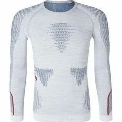 UYN T-Shirt U100015/W351 Funktionsshirt, Mikrofaser, Weiß meliert, Weiß-blau-bordeaux