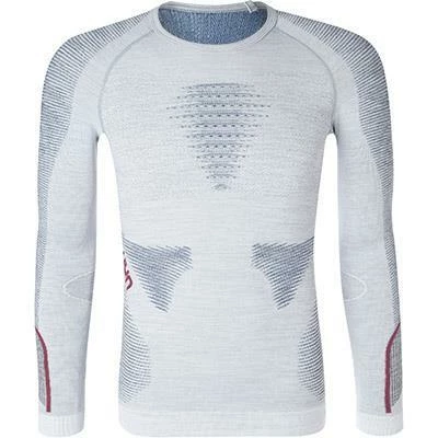 UYN T-Shirt U100015/W351 Funktionsshirt, Mikrofaser, Weiß meliert, Weiß-blau-bordeaux