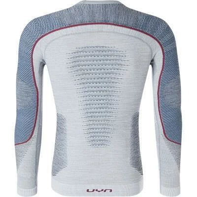 UYN T-Shirt U100015/W351 Funktionsshirt, Mikrofaser, Weiß meliert, Weiß-blau-bordeaux – Bild 2