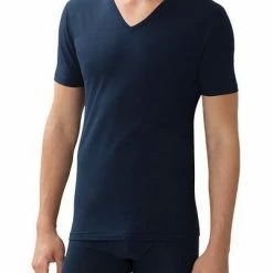 Zimmerli Pure Comfort V-Shirt 172/1462/447 T-Shirt, Baumwoll-Stretch, Navy