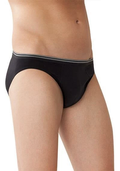 Zimmerli Pure Comfort Slip 172/1463/86 Baumwoll-Stretch, Anthrazit meliert, Black