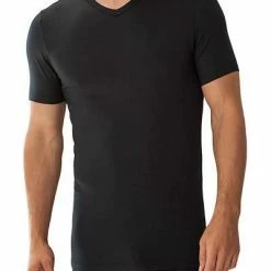 Zimmerli Pureness 700 Shirt VN SS 700/1346/86 T-Shirt, Micromodal- OEKO-TEX, Schwarz, Black