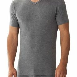 Zimmerli Pureness 700 Shirt VN SS 700/1346/51 T-Shirt, Micromodal OEKO-TEX, Grau meliert, Grey melange
