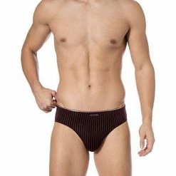 bruno banani Sportslip Hair Stripes 2203-1975/1791 Mikrofaser, Dunkelrot gestreift, Bordeaux