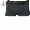 HOM Boxerlines Boxer Briefs 2er Pack 400405/V006 Trunks, Baumwoll-Stretch, Anthrazit-navy, Navy-anthrazit