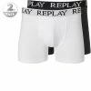 Replay Cotton Stretch Trunk 2er Pack I101005/N137 Trunks, Baumwoll-Stretch, Weiß-schwarz