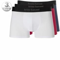 bruno banani Shorts 3erPack Energy 2201-2083/2754 Trunks, Baumwoll-Stretch, Navy-rot-weiß, Schwarz-navy-grau