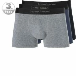 bruno banani Shorts 3erPack Energy 2201-2083/2753 Trunks, Baumwoll-Stretch, Schwarz-blau-grau, Schwarz-navy-grau