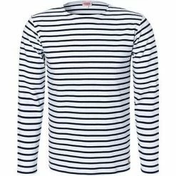 Armor lux T-Shirt 02297/400 Longsleeve, Regular Fit, Baumwolle, Weiß-marine gestreift, Weiß-marine