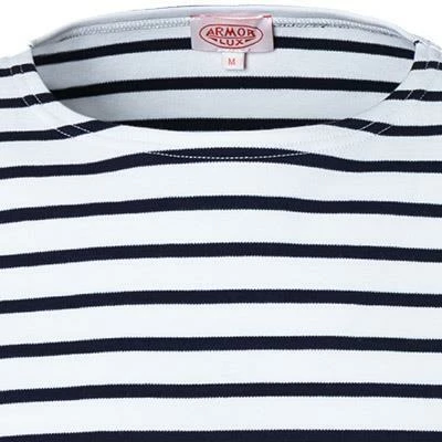 Armor lux T-Shirt 02297/400 Longsleeve, Regular Fit, Baumwolle, Weiß-marine gestreift, Weiß-marine – Bild 2