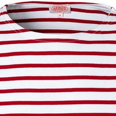 Armor lux T-Shirt 02297/320 Longsleeve, Regular Fit, Baumwolle, Rot-weiß gestreift, Weiß-dunkelrot – Bild 2