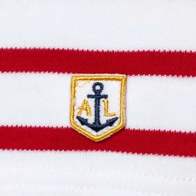 Armor lux T-Shirt 02297/320 Longsleeve, Regular Fit, Baumwolle, Rot-weiß gestreift, Weiß-dunkelrot – Bild 3