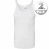 Schiesser Doppelripp Shirt 0/0 2er Pack 005051/100 Tanktops, Baumwolle, Weiß