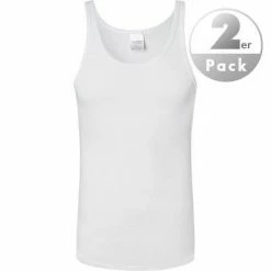 Schiesser Doppelripp Shirt 0/0 2er Pack 005051/100 Tanktops, Baumwolle, Weiß