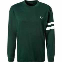 Fred Perry T-Shirt M7522/F40 Longsleeve, Baumwolle, Dunkelgrün, Tannengrün