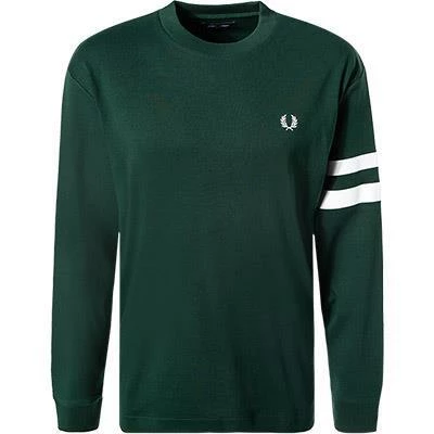 Fred Perry T-Shirt M7522/F40 Longsleeve, Baumwolle, Dunkelgrün, Tannengrün