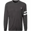 Fred Perry T-Shirt M7522/G85 Longsleeve, Baumwolle, Steingrau, Metalgrau
