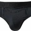 HOM HO1 Simon Mini Briefs 359852/0004 Slip mit Eingriff, Mikrofaser, Schwarz gestreift, Schwarz