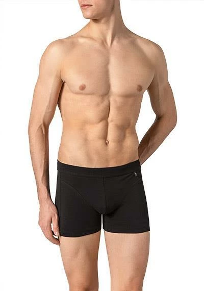 Schiesser Long Life Cotton Shorts 145136/000 Trunk, Baumwoll-Stretch, Schwarz