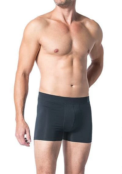 Schiesser Long Life Soft Shorts 155632/001 Trunk, Baumwoll-Stretch, Nachtblau, Blau-schwarz