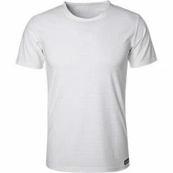 bruno banani Shirt Check Line 2.0 2207-2165/1612 T-Shirt, Mikrofaser, Weiß