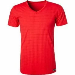 bruno banani V-Shirt Check Line 2.0 2206-2165/1070 T-Shirt, Mikrofaser, Rot
