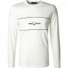 Fred Perry T-Shirt M9593/129 Longsleeve, Baumwolle, Ecru, Schneeweiß