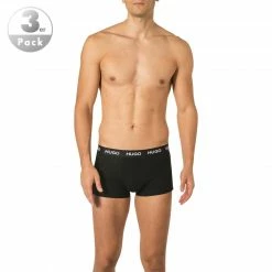 HUGO Trunks 3er Pack 50435463/001 Baumwolle, Schwarz , Schwarz
