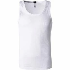 HOM Tanktop Charles 401844/0003 Bio Baumwolle, Weiß