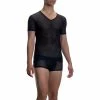 Olaf Benz RED2066 V-Neck low 108799/8000 T-Shirt, Mikrofaser, Schwarz