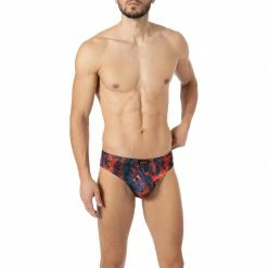 bruno banani Sportslip Glow 2203-2266/4205 Mikrofaser-Stretch, Orange-royal, Gemustert, Multicolor