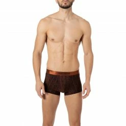 bruno banani Hipshorts Range 2202-2267/4217 Trunk, Mikrofaser-Stretch, Bronze-schwarz gemustert, Schwarz-kupfer