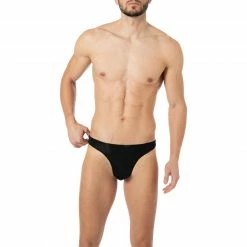 bruno banani String Frozen 2203-2269/0007 Mikrofaser, Schwarz