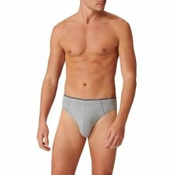 Schiesser Supermini 173807/202 Slip, Baumwoll-Stretch, Grau meliert, Grau
