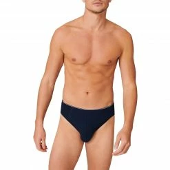Schiesser Supermini 173807/803 Slip, Baumwoll-Stretch, Dunkelblau