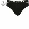 Schiesser Rio-Slip 3er Pack 173984/000 Slips, Baumwoll-Stretch, Schwarz