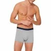 Schiesser Shorts 3er Pack 173986/910 Trunks, Baumwoll-Stretch, Grau-blau-schwarz, Schwarz-blau-grau