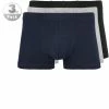 Schiesser Shorts 3er Pack 173988/901 Trunks, Baumwoll-Stretch, Grau-blau-schwarz, Schwarz-blau-grau