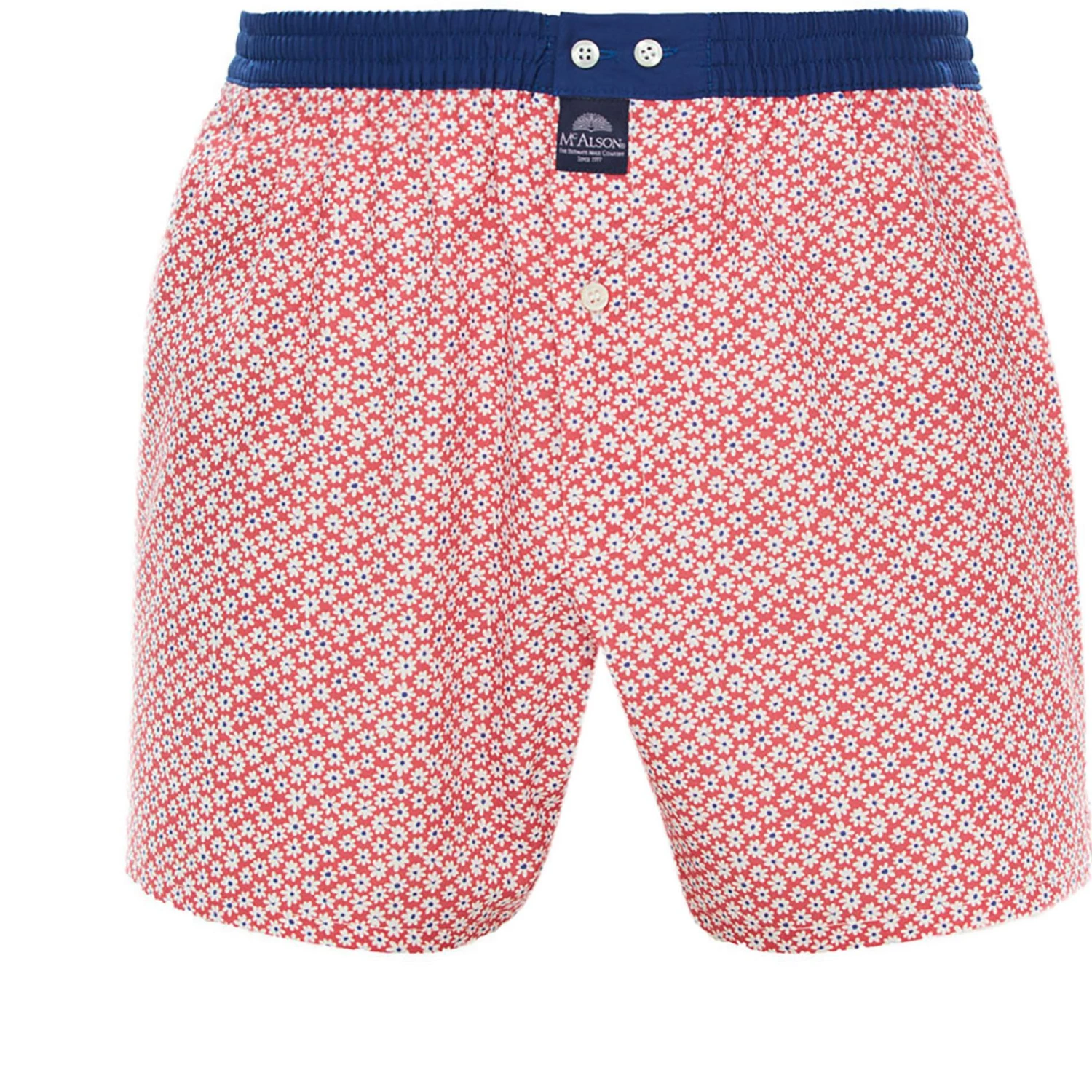 MC ALSON Boxer-Shorts 4336/blau-rot Boxershorts, Baumwolle, Rot-marine gemustert