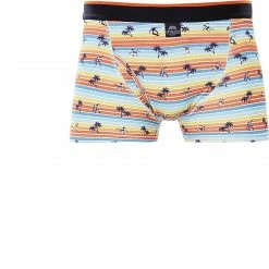 MC ALSON Jersey Boxer-Shorts J4204/blau-orange Trunk, Baumwoll-Jersey, Blau-orange gemustert