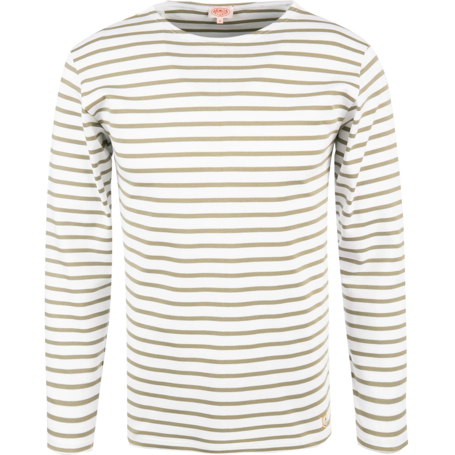 Armor lux T-Shirt 02297/GWX Longsleeve, Baumwolle, Weiß-grün gestreift, Weiß-grün