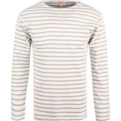 Armor lux T-Shirt 02297/GWZ Longsleeve, Baumwolle, Weiß-sand gestreift, Weiß-sand