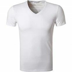 Ermenegildo Zegna Stre. Cot. V-Shirt N2M80005/100 T-Shirt, Baumwolle, Weiß