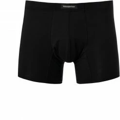 Ermenegildo Zegna Stret. Cotton Boxer N2LC7005/001 Trunk, Baumwoll-Stretch, Schwarz