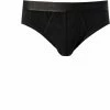Ermenegildo Zegna Bi Pack Midi Brief N2X40008/001 Slips, Baumwoll-Stretch, Schwarz