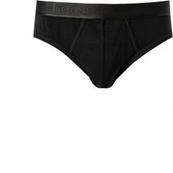 Ermenegildo Zegna Bi Pack Midi Brief N2X40008/001 Slips, Baumwoll-Stretch, Schwarz